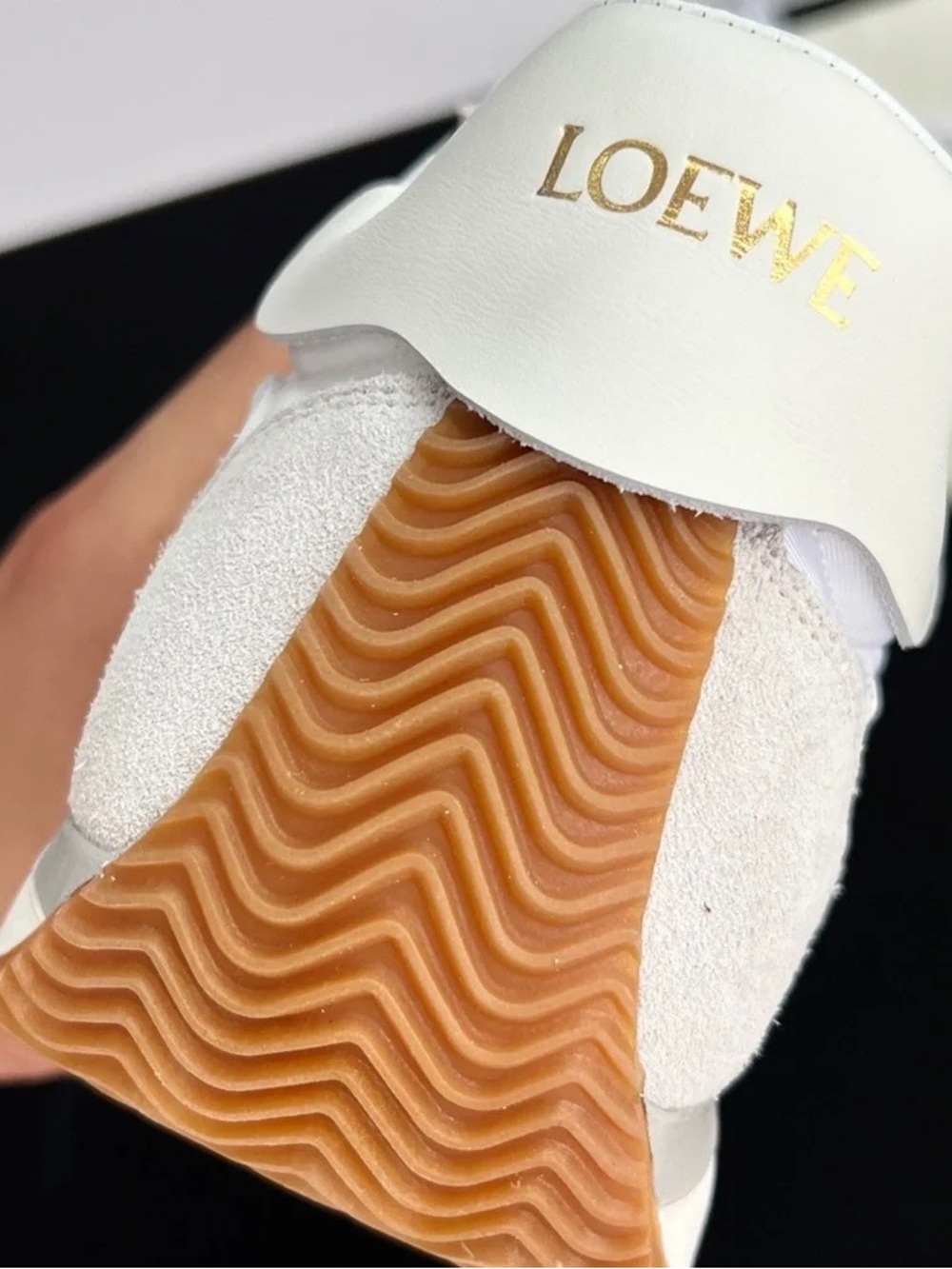 Loewe White Leather & Gum Sole Low-Top Sneakers - Picture 8 of 8